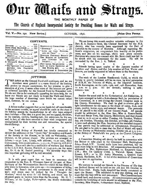 Our Waifs and Strays October 1896 - page 152