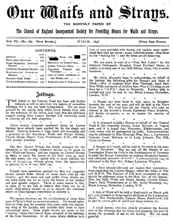 Our Waifs and Strays March 1898 - page 45