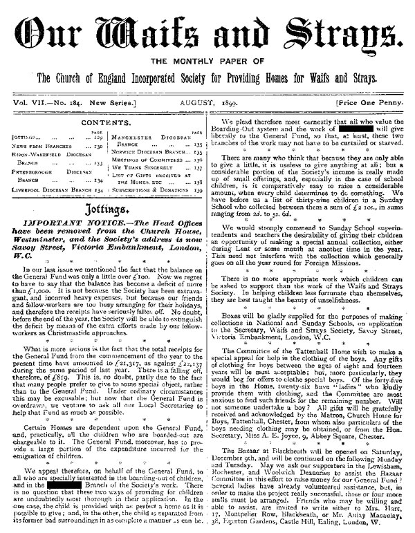 Our Waifs and Strays August 1899 - page 156