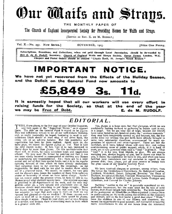 Our Waifs and Strays November 1905 - page 162
