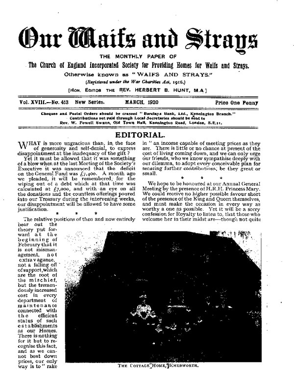 Our Waifs and Strays March 1920 - page 29