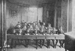 Boys studying in a classroom