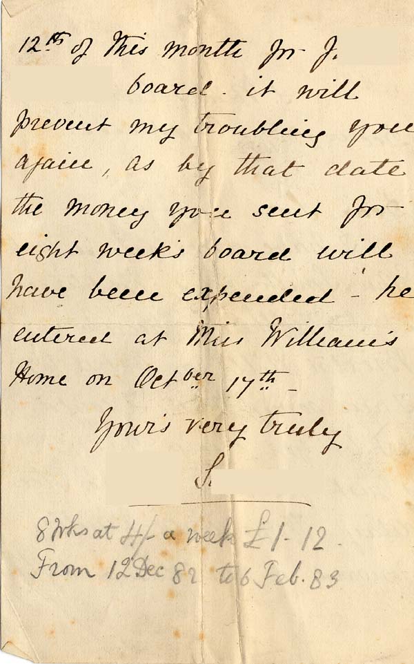 Large size image of Case 2 4. Letter from Miss S.  2 December 1882
 page 2