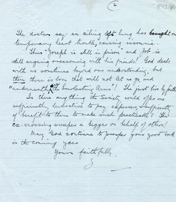 Large size image of Case 2 29. Letter from J.  29 December 1929
 page 2