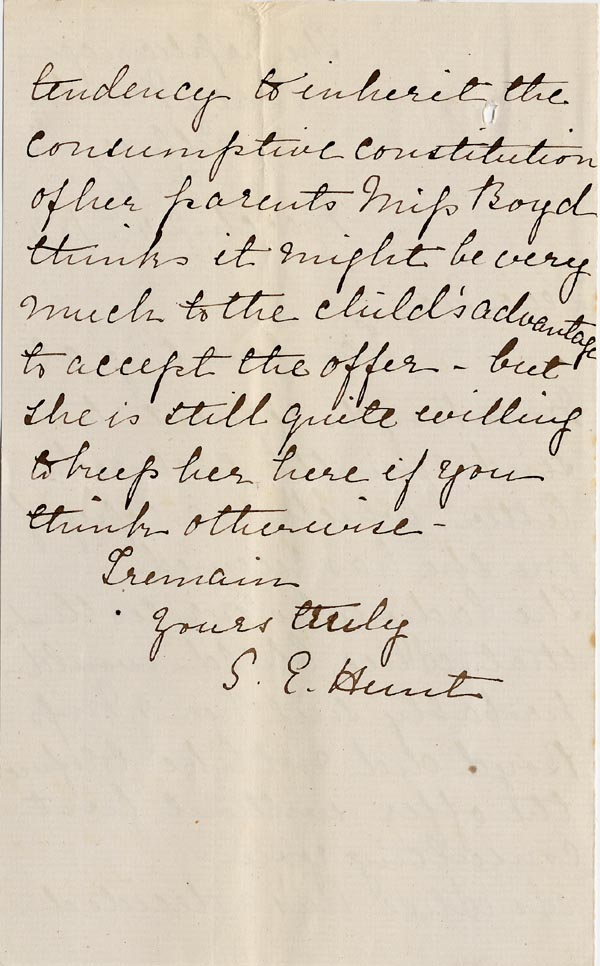 Large size image of Case 49 4. Letter from S.E. Hunt  24 March 1884
 page 2