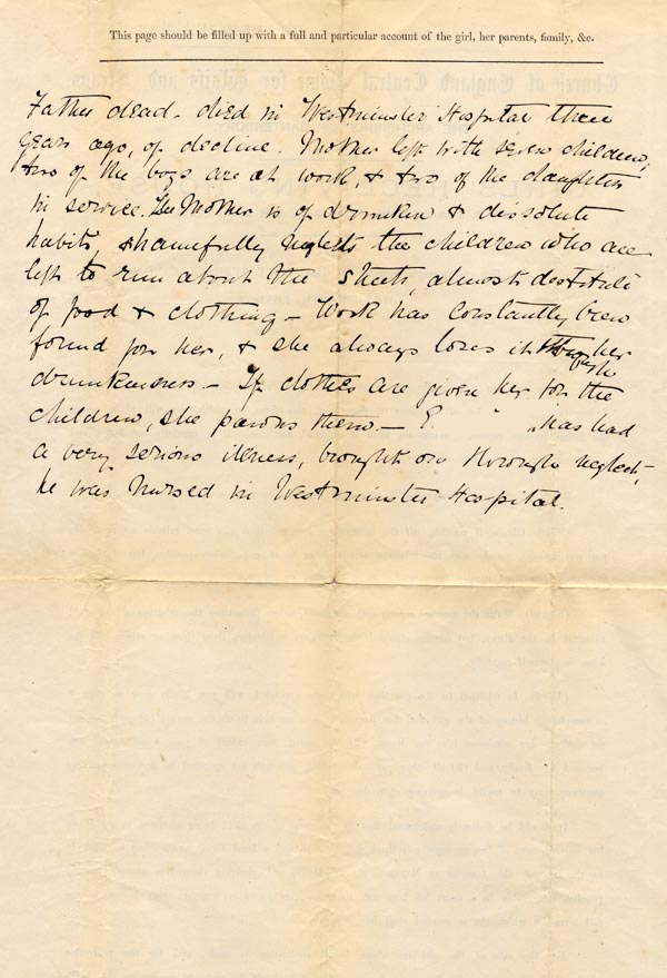 Large size image of Case 67 1. Application to Waifs and Strays' Society 18 July 1882
 page 2