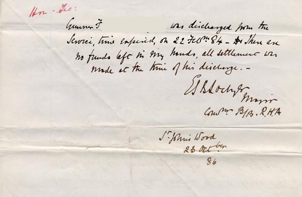 Large size image of Case 86 6. Letter from Edward Rudolf to the Royal Horse Artillery 21 October 1886
 page 2