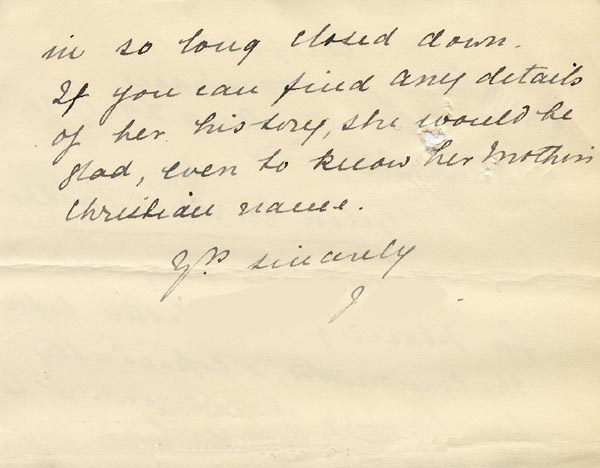 Large size image of Case 189 13. Letter from Miss J. 29 August 1931
 page 2