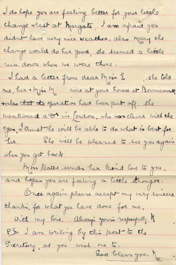 Large size image of Case 189 14. Letter from E. to Miss J. 31 August 1931
 page 2