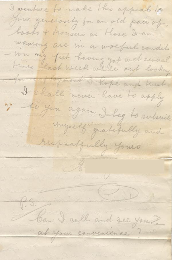 Large size image of Case 201 7. Letter from E. 9 January 1905
 page 2