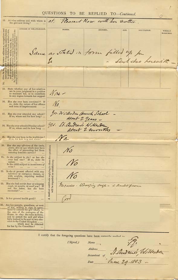 Large size image of Case 239 1. Application to Waifs and Strays' Society for L.  29 June 1883
 page 2