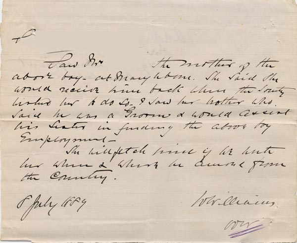 Large size image of Case 326 6. Note about S. 8 July 1889 
 page 1