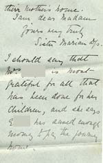 Image of Case 477 2. Letter from Sister Marian of St Andrew's Deaconess' House, Westbourne Park concerning the girls' mother's wish to have her daughters returned to London  23 October 1893
 page 3