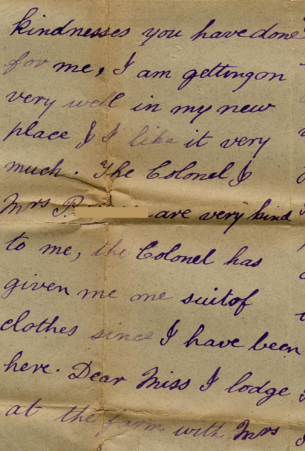 Large size image of Case 485 9. Letter from H. to Ellen Teesdale telling her about his life  [December 1898]
 page 2