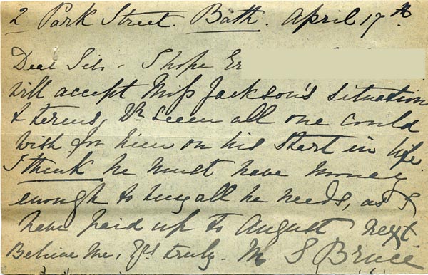 Large size image of Case 517 19. Letter from Miss M.S. Bruce  17 April 1889
 page 2