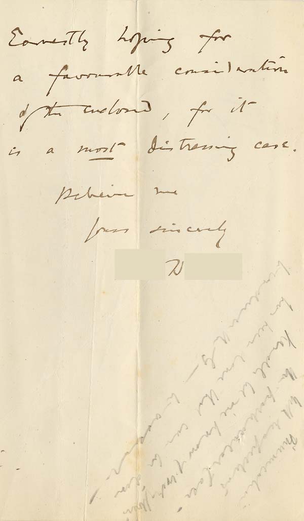 Large size image of Case 542 2. Letter from Revd B. enclosing the completed form  4 October 1885
 page 3