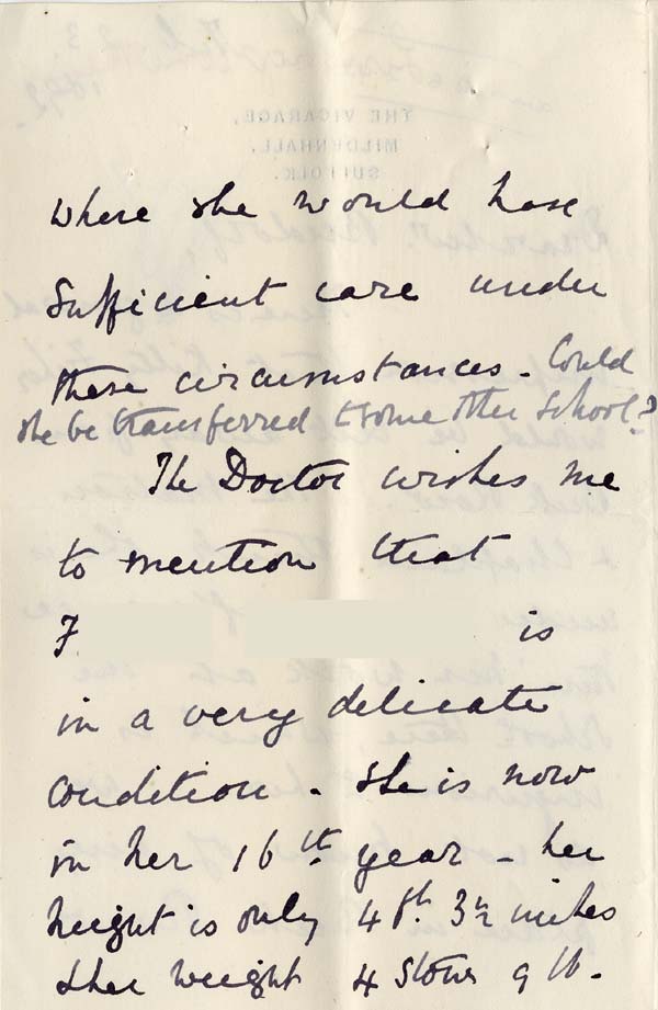 Large size image of Case 542 8. Letter from Mildenhall about F's delicate health  23 February 1892
 page 2