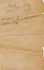 Image of Case 542 9. Telegram announcing that F. was to be travelling to St Leonard's on Sea  1 March 1892
 page 2