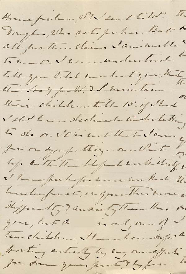 Large size image of Case 749 13. Letter from Miss Emily Durrant saying that she is unable to continue maintenance payments for A.  16 October 1893
 page 2