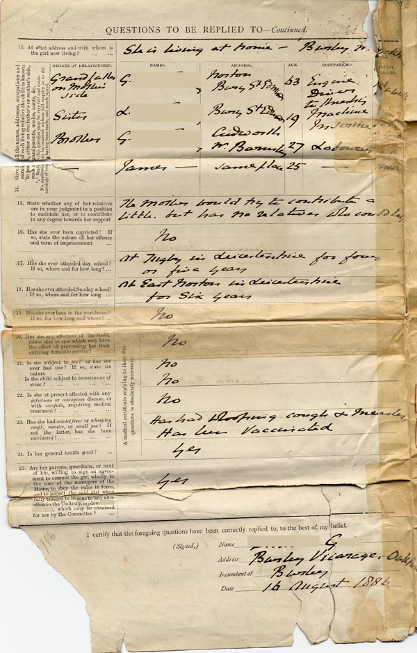 Large size image of Case 795 1. Application to Waifs and Strays' Society  16 August 1886
 page 2