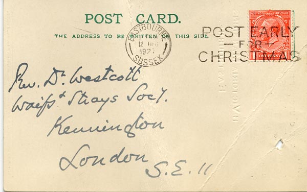 Large size image of Case 795 15. Note from Revd Edward Rudolf about A.  12 December 1927
 page 1