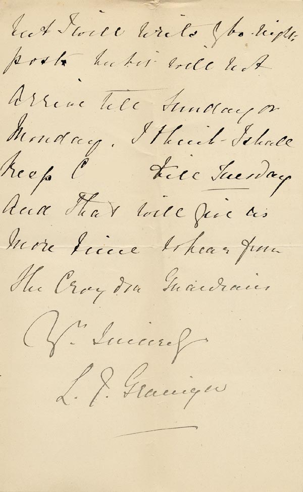 Large size image of Case 866 9. Letter from Miss Grainger about C.  13 January 1888
 page 3