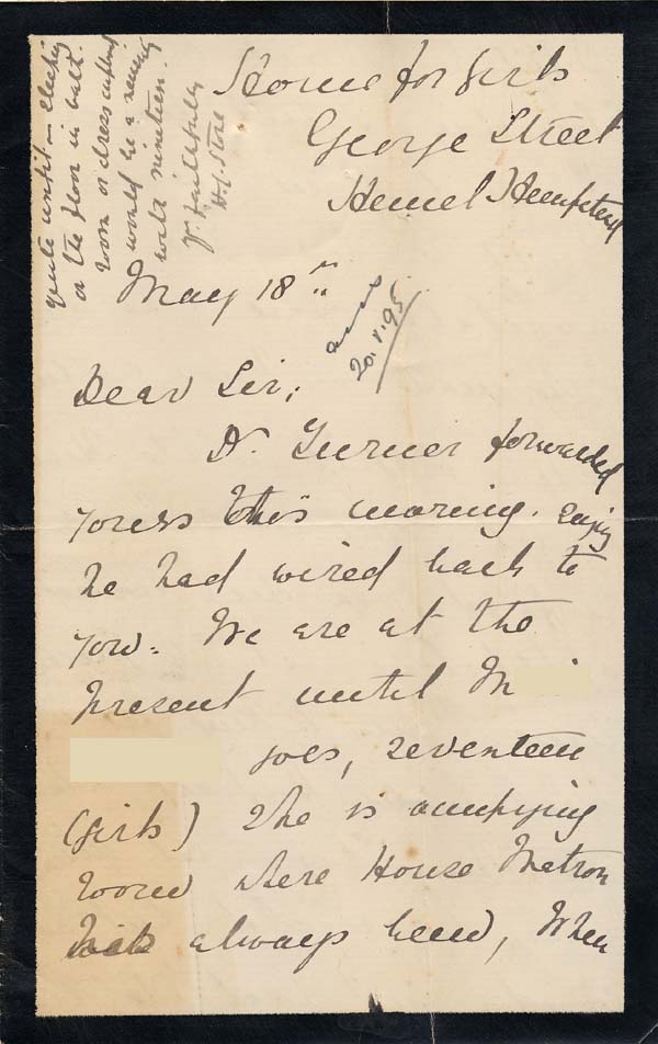 Large size image of Case 941 18. Letter from Hemel Hempstead about overcrowding  18 May 1895
 page 1