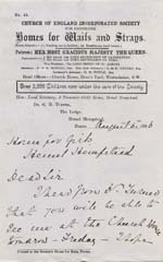 Image of Case 941 29. Letter from Hemel Hempstead arranging a meeting with Revd Edward Rudolf at Church House  5 August 1896
 page 1