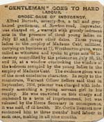 Image of Case 941 32. Cutting from a newspaper recording the conviction of M's employer, Alfred Burnett, for acts of gross indecency  [1896?]
 page 1