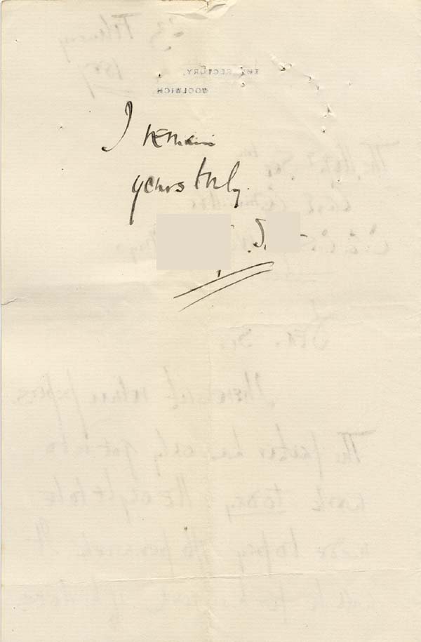 Large size image of Case 942 3. Letter from Revd S. returning completed papers  23 February 1887
 page 2