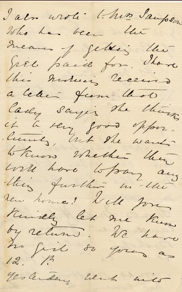 Large size image of Case 1047 5. Letter from Miss Gittens, Industrial Home, Fareham  23 June 1889
 page 2