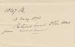 Image of Case 1047 10. Note concerning returned casefile  13 May 1890
 page 1