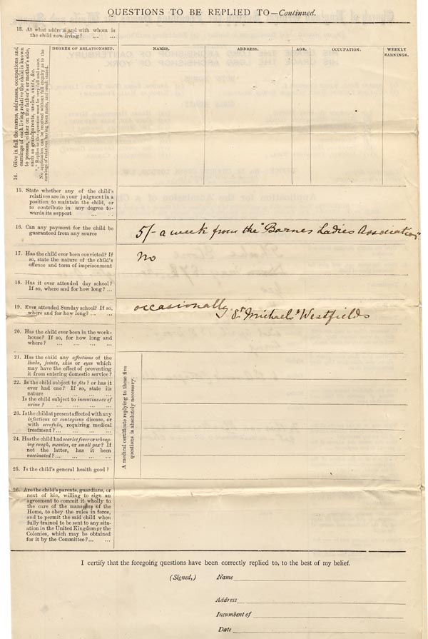 Large size image of Case 1138 1. Application to Waifs and Strays' Society c. May 1887
 page 2