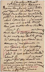 Image of Case 1138 2. Postcard from Mrs C. Jonas, Barnes Ladies Association 25 March 1887
 page 2