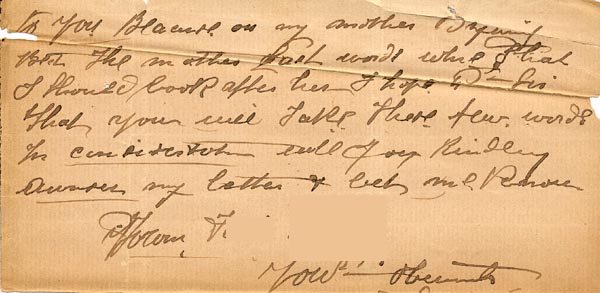 Large size image of Case 1214 10. Letter from A's brother c. July 1888
 page 2