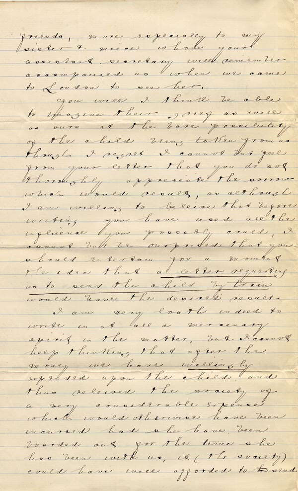 Large size image of Case 1214 15. Letter from adoptive father 20 August 1888
 page 2