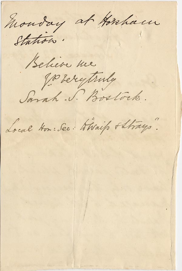 Large size image of Case 1265 8. Letter from Mrs Bostock 22 March 1889
 page 2