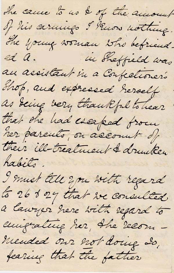 Large size image of Case 1269 2. Letter from the Wakefield Ladies Association 16 March 1888
 page 2