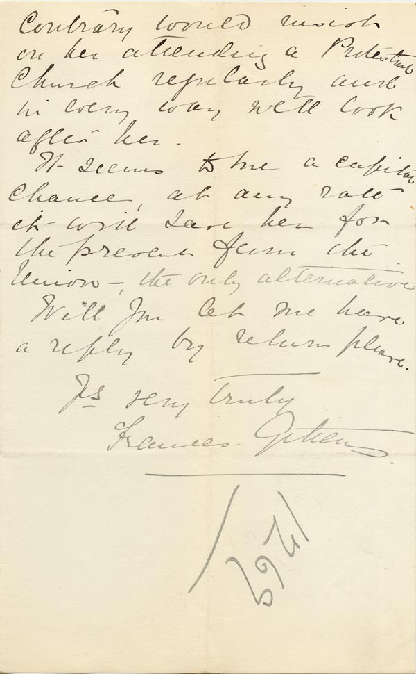 Large size image of Case 1269 8. Letter from Fareham 16 December 1890
 page 2