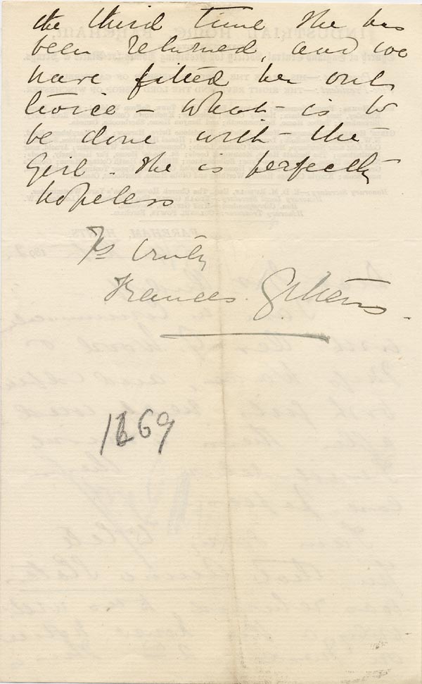 Large size image of Case 1269 11. Letter from Fareham 4 February 1892
 page 2
