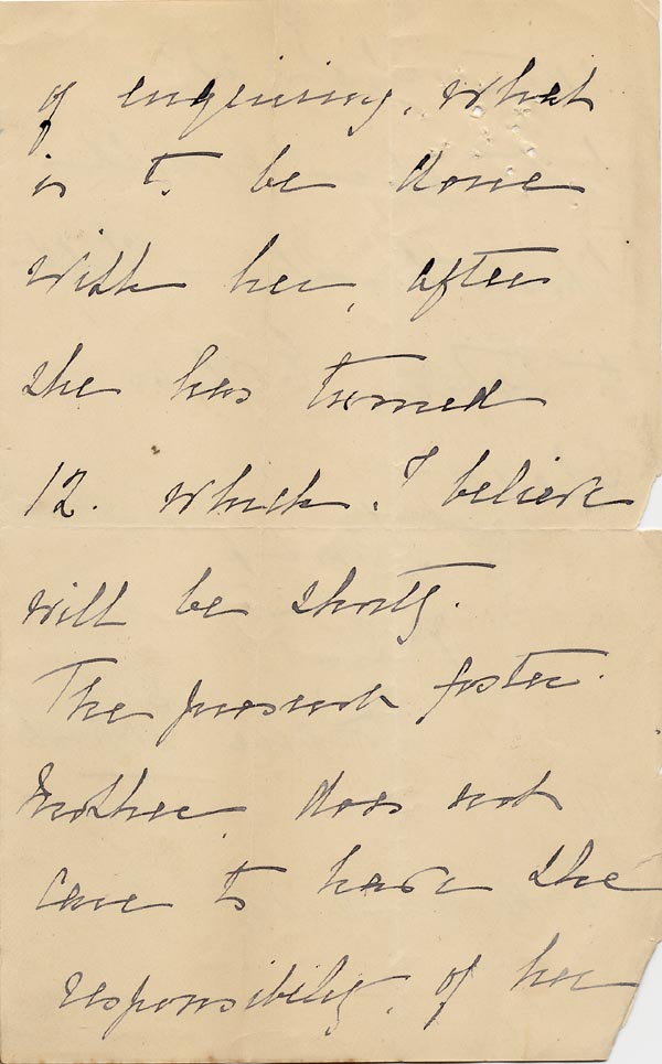 Large size image of Case 1294 18. Letter from Miss Lamb, Guildford Home to Revd Edward Rudolf  15 March 1898
 page 2