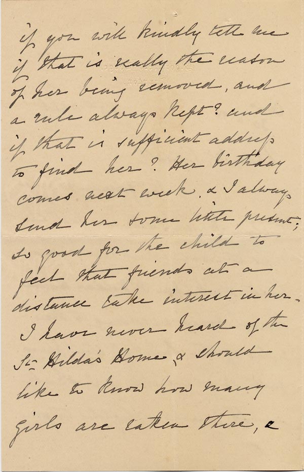 Large size image of Case 1294 23. Letter from Mrs Bere to Revd Edward Rudolf  29 April 1898
 page 2