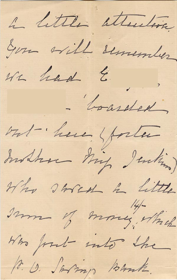 Large size image of Case 1294 25. Letter from Miss Lamb, Guildford Home to Mr Hunt  6 March 1900
 page 2