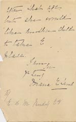 Image of Case 1294 18. Letter from Miss Lamb, Guildford Home to Revd Edward Rudolf  15 March 1898
 page 3