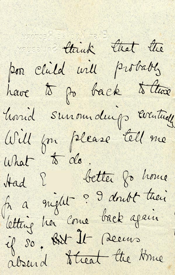 Large size image of Case 1372 13. Letter from Knoyle Cottage 9 August 1892
 page 2