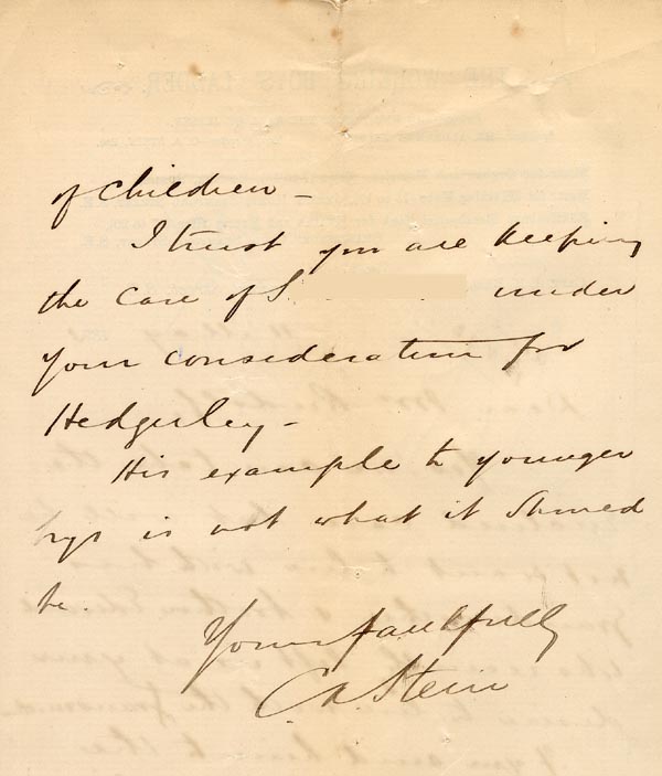 Large size image of Case 1399 11. Letter from the Working Boys' Ladder 11 May 1893
 page 2