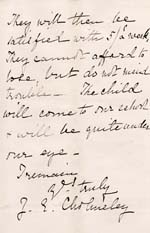 Image of Case 2258 2. Letter from Miss Cholmeley 17 December 1889
 page 3