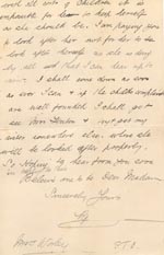 Image of Case 2716 5. Letter from M's brother to Mrs Worsley, The Grange 26 January 1891
 page 3