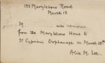 Image of Case 2716 12. Postcard from Alice M. Lee to Revd Edward Rudolf 13 March 1891
 page 2