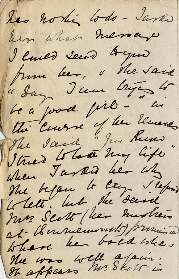 Large size image of Case 3271 22. Letter from Miss Gittens, Industrial Home, Fareham to Edward Rudolf  11 April 1907
 page 2
